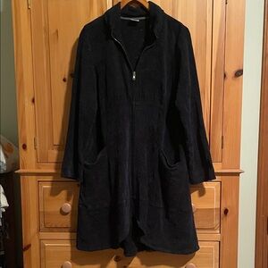 Vintage dark blue boho thick woman’s zip up magical jacket